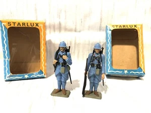 BJ1 Soldatini Starlux French soldier with rifle P1 P2 Fusil Vintage Toy Boxed - Imagen 1 de 4