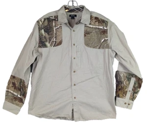 Camisa camuflada Gander Mountain Guide Series árbol real para hombre L caza tiro caqui - Imagen 1 de 13