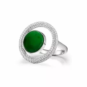 【KATHY JADE】Anillo de Plata Jadeíta Verde《Crepúsculo》《Grado A》 (TALLA EE. UU.: 6.5) - Imagen 1 de 1