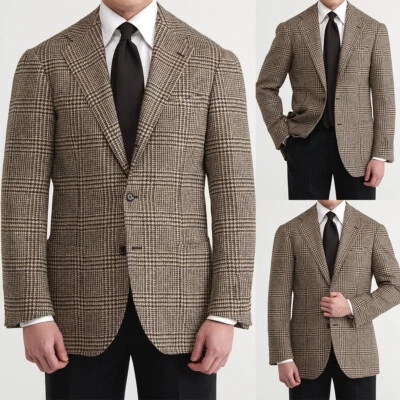 Men Blazer Jacket Slim Fit Notch Lapel Formal Business Casual Single Breasted - Image 1 of 4