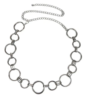 Ella Jonte Kettengürtel silber Ringe 60er 70er Gürtel verstellbar Vintage Retro - Bild 1 von 3