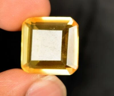Rare Lab Created Yellow Citrine from Brazilian AAA+ Grade 22.00 Ct Gemstone - Image 1 of 3