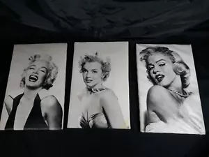 Lot of 3 Marilyn Monroe Elegant Black And White Canvas Prints Each 17" x 11" - Picture 1 of 9