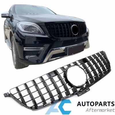 Front Grille GT Grill for 2012-2015 Mercedes-Benz W166 ML350 ML550 Black Foto 1 de 4
