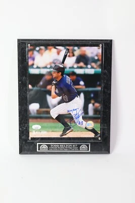 Todd Helton Autographed 8x10 Photo Inscribed "All My Best!" with Plaque JSA COA - Image 1 of 3