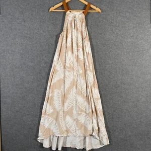 Witchery Dress Womens 12 Beige White Maxi Flowers Career Office Formal Coastal - Picture 1 of 15