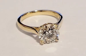 2.00 Carat Genuine Lab Grown Diamond Ring 14K Gold CERTIFIED - Picture 1 of 15