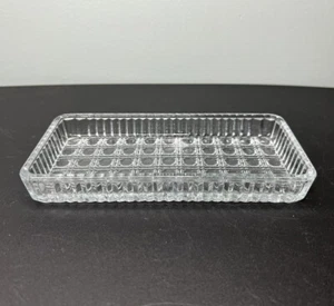 Vintage geometrisches Glas Hors d'Oeuvres Schale Tablett 7,25”x3,5” Vorspeisen Käse Snacks - Bild 1 von 12