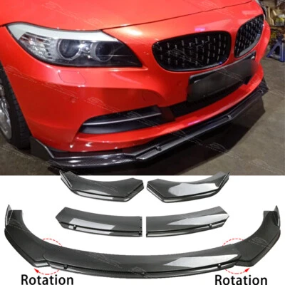 For Z4 E85 E89 sDrive 2003-2024 Carbon Fiber Front Bumper Lip Spoiler Splitter - Image 1 of 4