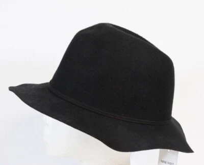 Sombrero Nine West Fedora Bucket Cloche 100% Lana Invierno Cálido Negro Talla Única Nuevo Foto 1 de 4
