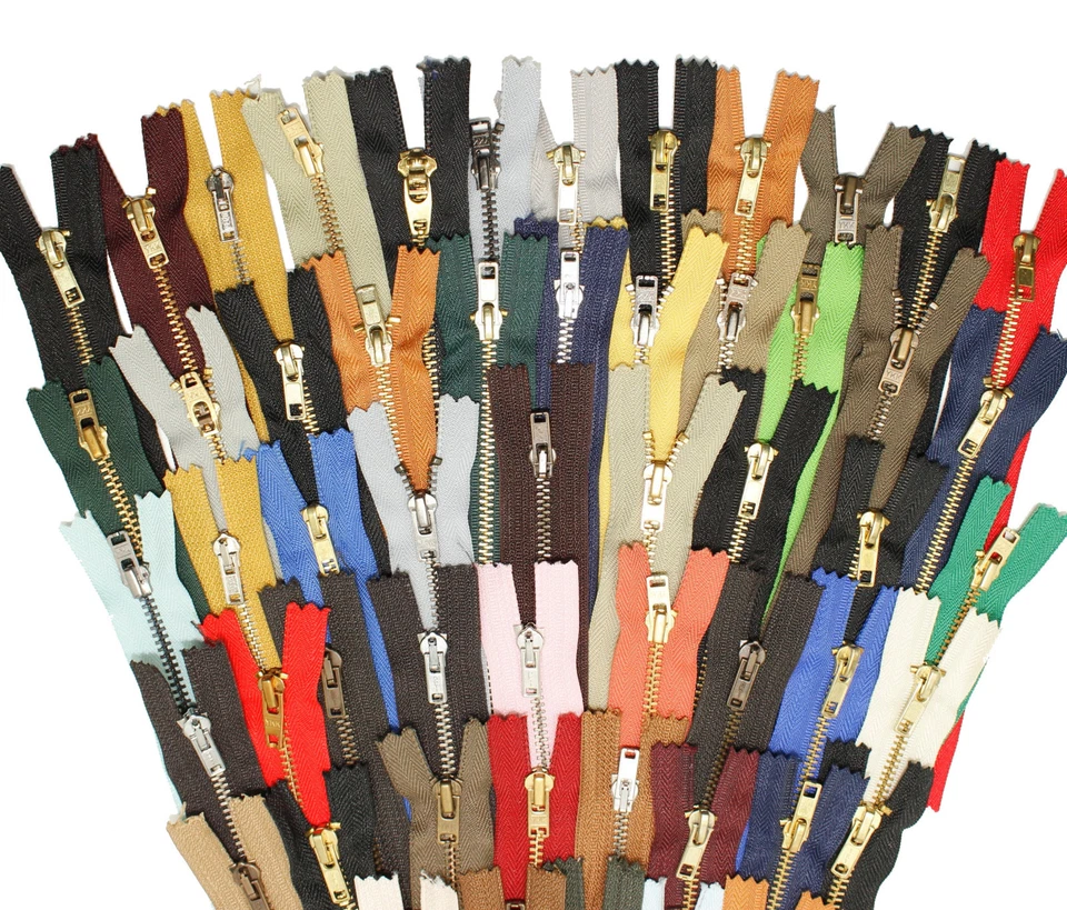 (0,35 € / Stück) 100 Stück Reißverschlüsse für Jeanshosen, 6-20cm Metall  - Bild 1 von 1