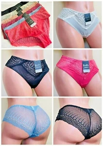 6-12 Women's Bikini Cheeky Lace Hipster Sexy Knicker Panties JE53 Underwear S-XL - Picture 1 of 10