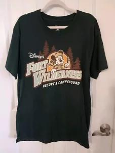 Disney Parks Fort Wilderness Resort T-shirt Campground Mickey Happy Camper Large - Picture 1 of 6
