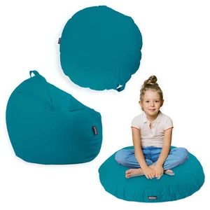 Sitzsack mit füllung 2 in 1 Sitzkissen Bean Bag Wasserfest | Petrol | 100cm - Bild 1 von 7