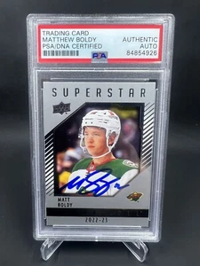 Matt Boldy Signed 2022-23 Upper Deck Superstar Honor Roll IP Auto PSA/DNA Wild - Picture 1 of 2
