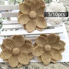 Vintage Hessian Burlap Jute Style Flowers Lilen Craft Wedding Decoration