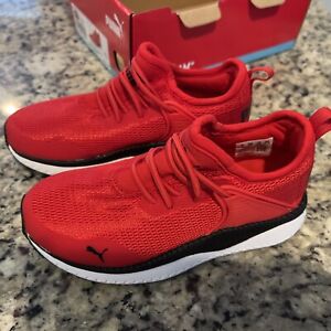 Puma Pacer Next Cage Ac PS Lace Up Boys Red Sneakers Casual Shoes