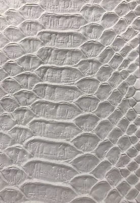 White Faux Viper Snake Skin Vinyl-faux Leather-3D Scales-sold By The Yard. - Image 1 of 4