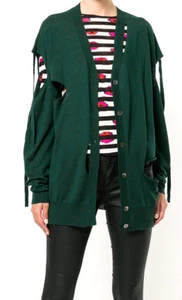 P.A.R.O.S.H. GREEN WOOL OVERSIZED CUT OUT CARDIGAN SIZE SMALL - Picture 1 of 12