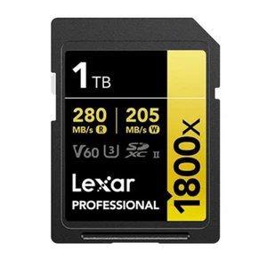 1TB Professional GOLD 1800x SDXC UHS-II Card, up to 280MB/s read, 205MB/s write - Picture 1 of 2