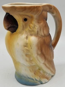 Vintage Ceramic Czech Pottery Parrot Pitcher Creamer made in Czechoslovakia - Picture 1 of 9