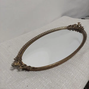 Matson Mirror Dresser Tray Birds Floral Filigree 18" x 9" x2" Vintage - Picture 1 of 20