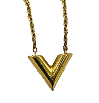 Collana Louis Vuitton Essential V in metallo dorato dal Giappone - Immagine 1 di 4