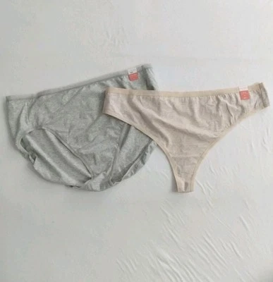 Ambrielle Women's Thong Hi-Leg Brief Underwear Panties Organic Cotton 3X Lot 2 - Image 1 of 4