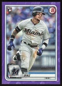 2020 Bowman Rookie Purple #5 Isan Diaz /250 Miami Marlins - Picture 1 of 2