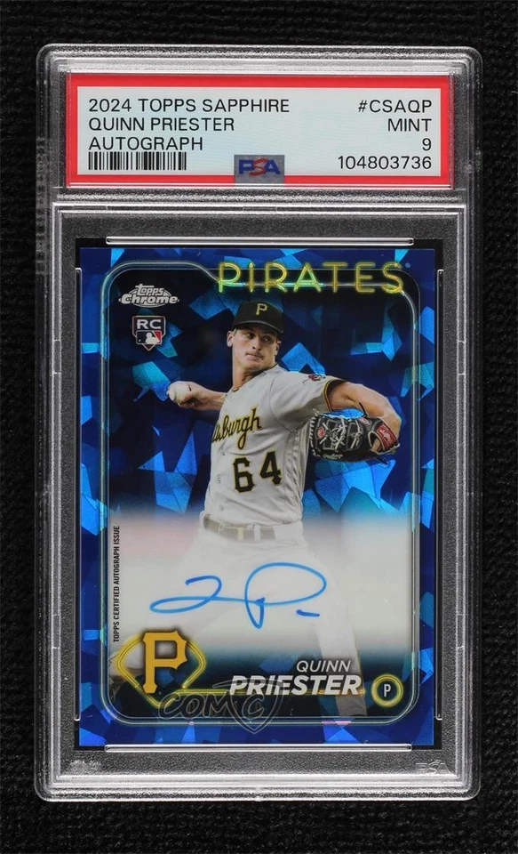2024 Topps Chrome Sapphire Edition /199 Quinn Priester PSA 9 MINT Rookie Auto RC - Image 1 of 2