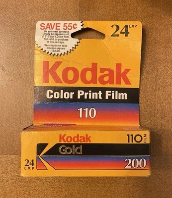 NIB Kodak Kodacolor 110 Film Gold 200 Speed 24 Exposures Expired 08/1996 Sealed - Image 1 of 4