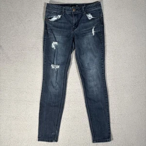 Pantalones de mezclilla 1822 para mujer talla 6 Adrianna ajustados desgastados denim grunge desvanecido - Imagen 1 de 13