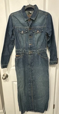 Y2K Denim Duster Dress Trench Coat i.e.i. eDenim Size Small - Image 1 of 4