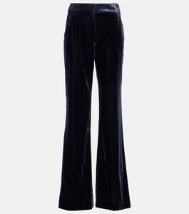 478 $ Veronica maßgeschneiderte Hose Bart Lebone Samt weites Bein marineblau Größe 10 - Bild 1 von 6