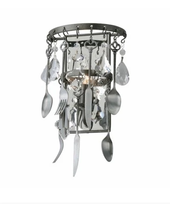 Troy Lighting B3801 BISTRO Crystal Wall Sconce NIB Graphite/Pewter Discontinued - Image 1 of 4