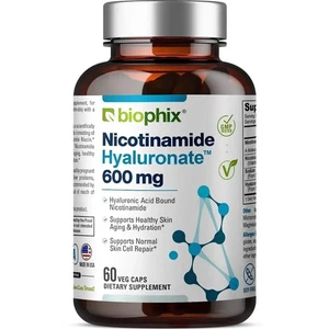 Biophix Nicotinamide Hyaluronate 600 mg 60 Vcaps - Hyaluronic Acid Healthy Skin - Picture 1 of 3