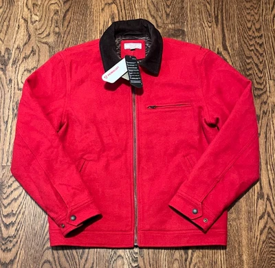 J.Crew Wallace & Barnes Wool Work Jacket PrimaLoft Med Hunting Red Barn Coat NWT - Image 1 of 3