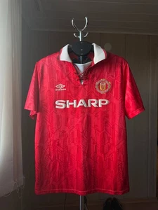 MANCHESTER UNITED 1992 1994 HOME FOOTBALL SOCCER SHIRT TRIKOT UMBRO VINTAGE M-L - Bild 1 von 16