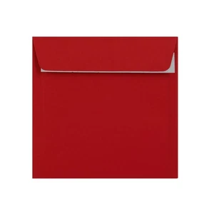 155 x 155 sobres cuadrados rojo oscuro | exfoliación/sello | solapa recta 120gsm - Imagen 1 de 3
