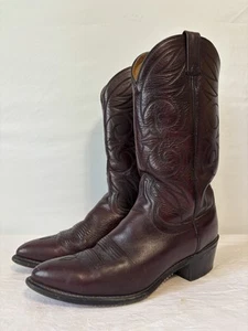Vintage MENS ACME COWBOY BOOTS Maroon SIZE 9.5 D Western Rodeo Leather - Picture 1 of 12