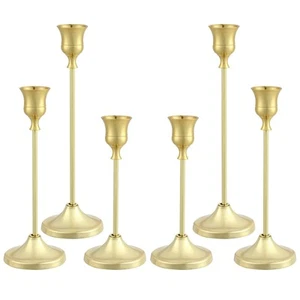 Candlestick Holders 6PCS, Metal Taper Candle Holder, Gold Candle Holders for ... - Picture 1 of 7