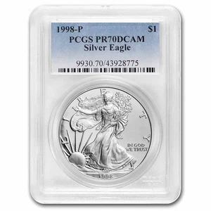 1998-P Proof American Silver Eagle PR-70 PCGS - Picture 1 of 3