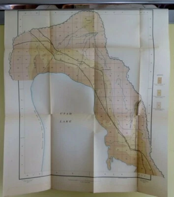 1903 Antique Underground Water Map Utah Provo Region Utah Lake 20X22 #4300 - Image 1 of 4