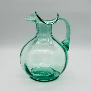 Jarra acanalada óptica Fenton verde niebla marina #3265 de la década de 1990 - Imagen 1 de 8
