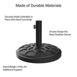 10 ft. Outdoor Market Patio Umbrella with Auto-Tilt and Base in Sand - Picture 1 of 7