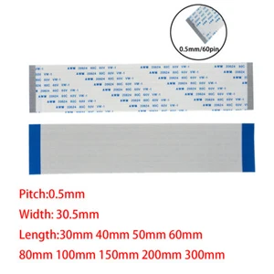 60Pin 0.5mm FFC FPC Flexible Flat Cable AWM VW-1 20624 80C 60V Connector Wire - Picture 1 of 6