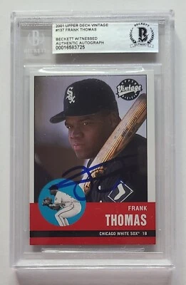 HOF Frank Thomas Signed Auto 2001 Upper Deck Vintage #137 White Sox BGS BAS - Image 1 of 4