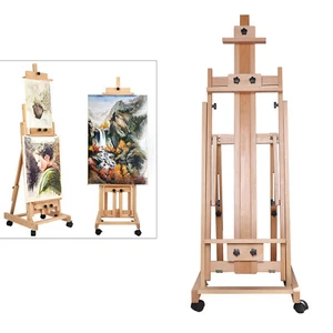 Professional Artist Easel Studio H-Frame Easel Adjustable Solid Beech Wood - Picture 1 of 10