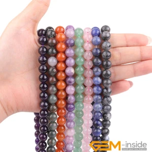 Wholesale Natural Assorted Gemstone Round Loose Beads 15" 3mm 4mm 6mm 8mm 10mm - Picture 1 of 244