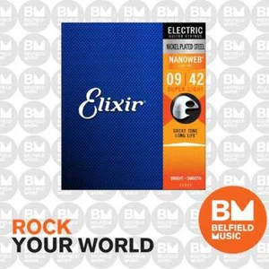 Elixir 12002 Electric Guitar Strings Nanoweb Super Light 9-42 E-NW-SL - BM - Picture 1 of 2